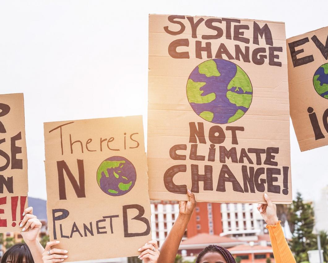 Protestborden voor de klimaatstaking